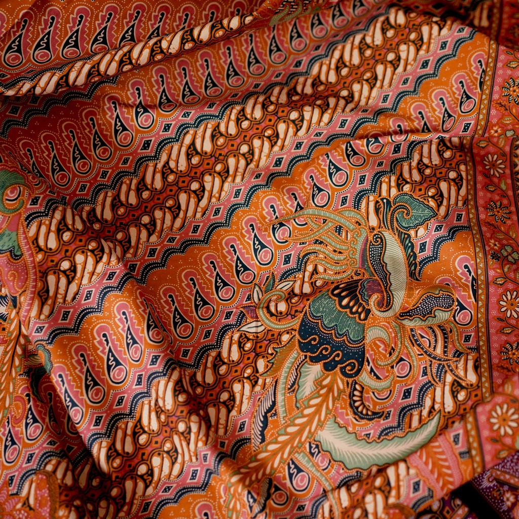 Jual KAIN BATIK PREMIUM Bahan Katun Motif Parang Seling Kusumo Orange ...