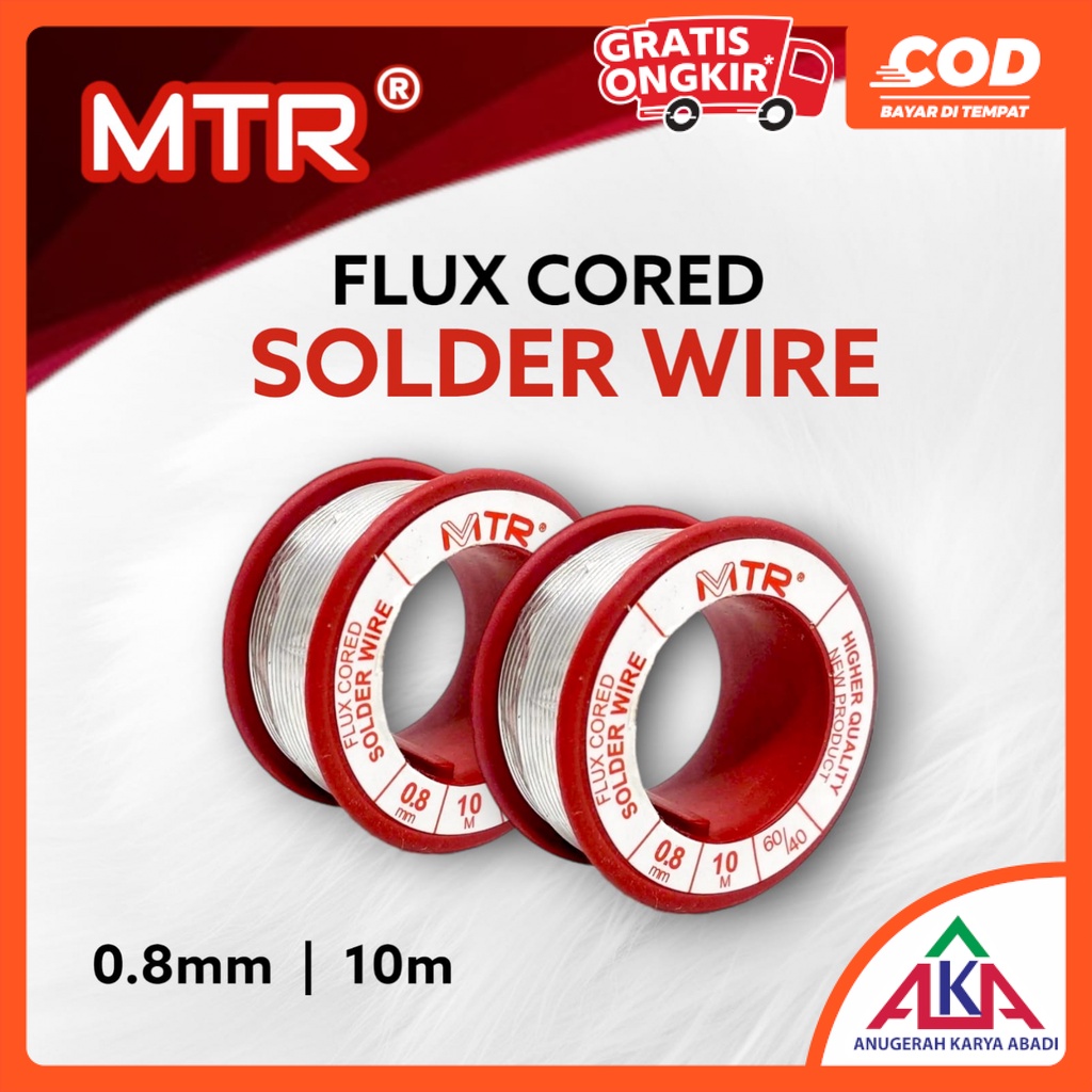 Jual Tenol Timah Solder MTR 10M Flux Cored Wire Higher Quality | Shopee ...