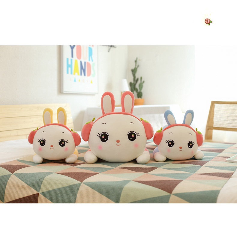 Jual Guling Boneka Bunny Ukuran 50cm Pakai Bando Strawberry Bahan halus ...
