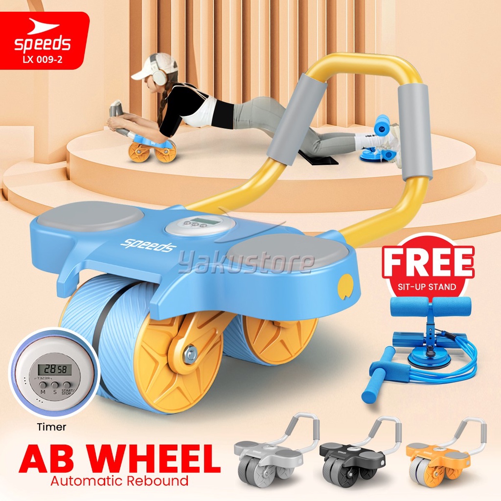 Jual SPEEDS AB Wheels Plank Trainer Ab Roller 2 Roda Automatic Rebound ...