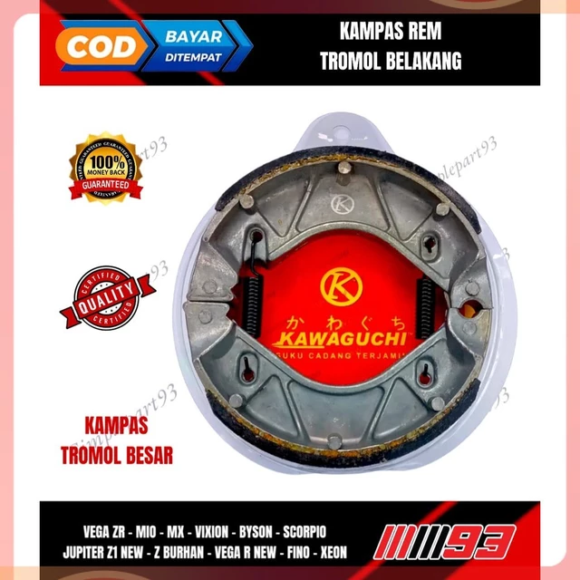 Kampas Rem Tromol Belakang Motor Yamaha - VEGA ZR MIO VIXION MX SCORPIO BYSON XEON JUPITER Z1 FINO X RIDE RX