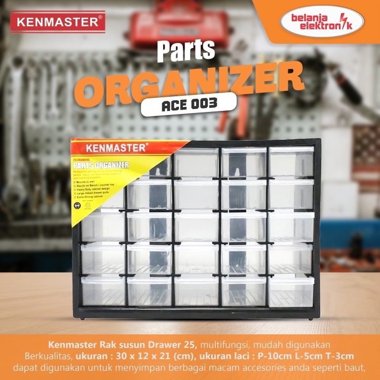 Jual Rak Susun Drawers 25 Kotak Spare part Komponen KENMASTER Mini Box ...