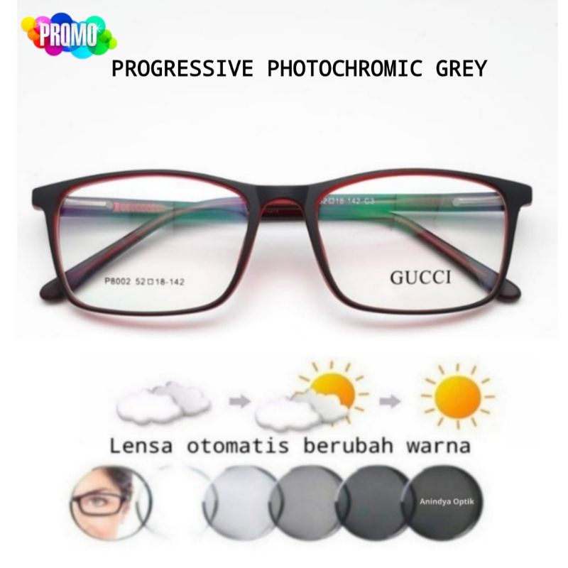 Jual progressive kacamata lensa photocromic baca plus atas normal bawah ...