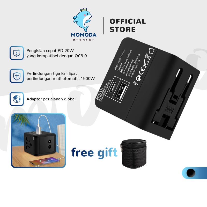 Jual US / EU / AU / UK Universal Travel Adaptor 3.6A Fast charging ...