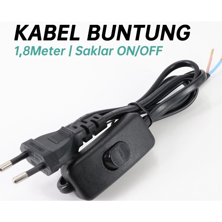 Jual Kabel Power Buntung Saklar ON/OFF 1,8m | Shopee Indonesia