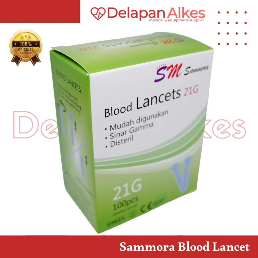 Jual SAMMORA Blood Lancet Jarum Bekam 21G isi 100 pcs Steril | Shopee ...