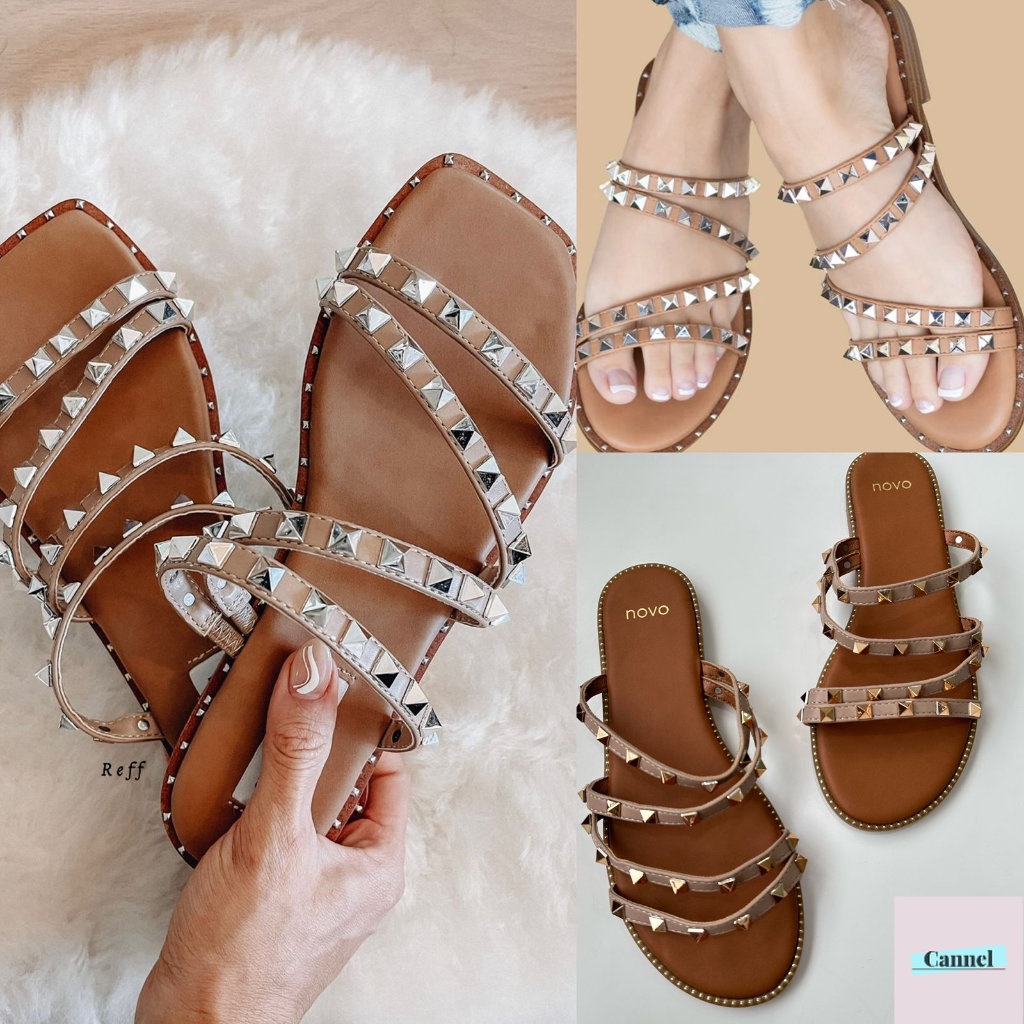 Jual Studded Flat Sandals by Novo Australian Brand Sandal Wanita Shopee Indonesia