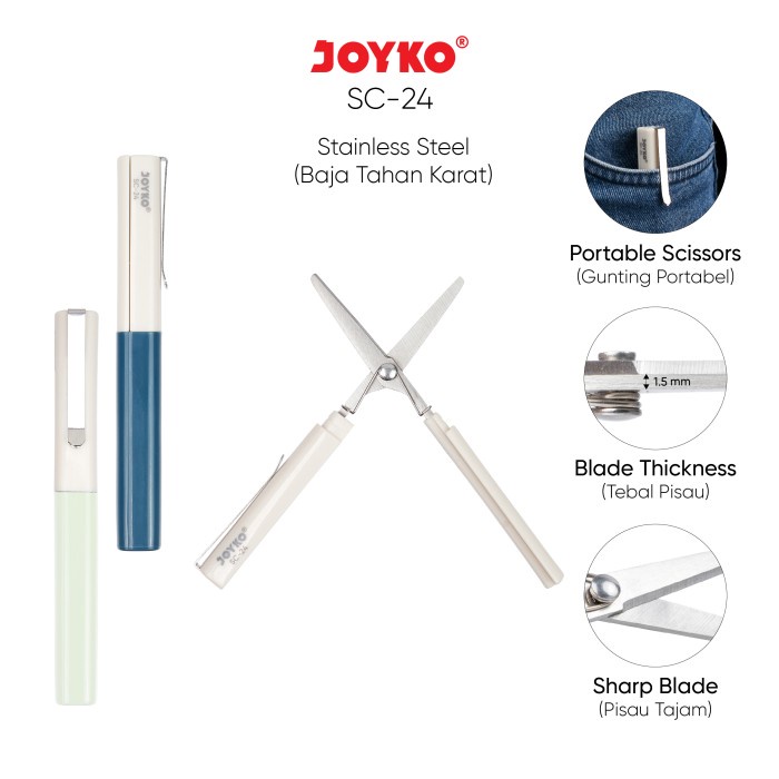 Jual Gunting Portable Scissors Joyko SC-24 | Shopee Indonesia