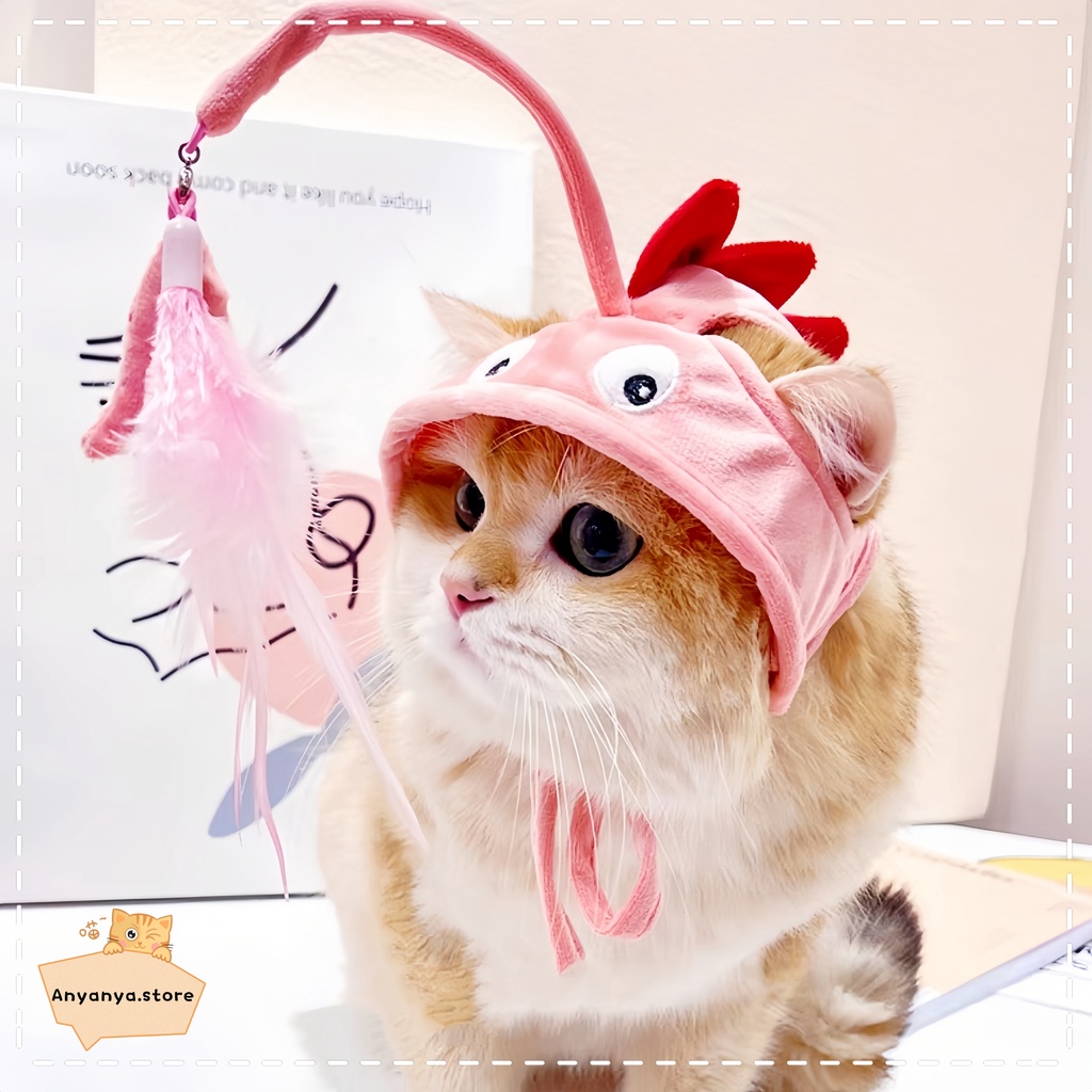 Jual ANYANYA - TOPI KUCING/ANJING PELIHARAAN DESAIN ADA MAINAN IKAN ...