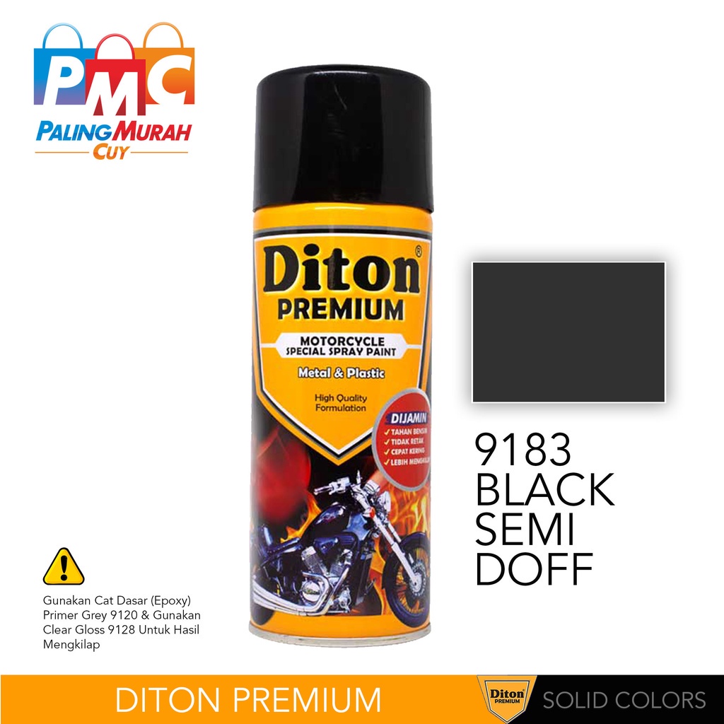 Jual Diton PREMIUM 9183 Black Semi Doff Cat Semprot /Pylox/Samurai/Helm ...