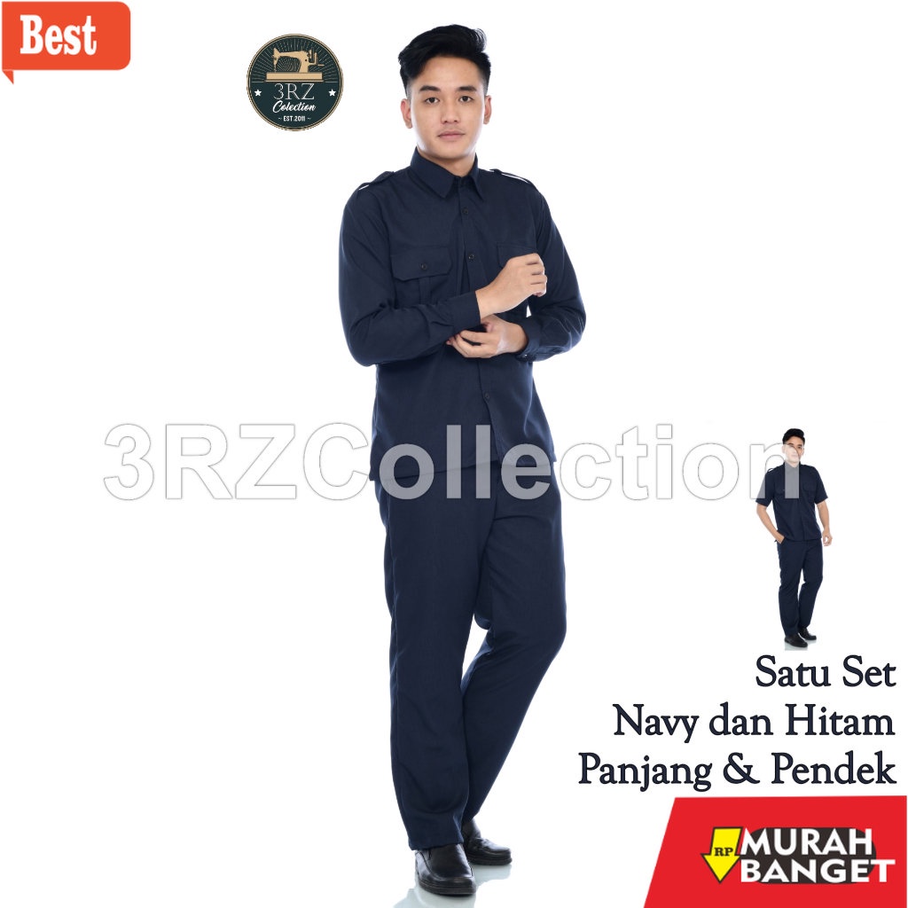 Jual Seragam Pria Terbaru- Seragam Kerja Pria Navy Hitam Baju Dinas ...