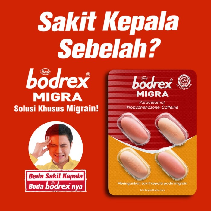 Jual Bodrex Migra 1 Strip Isi 4 Tablet Shopee Indonesia