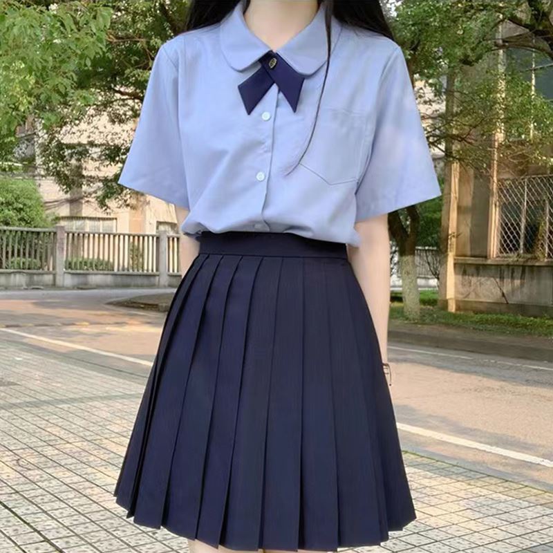 Class uniform jk uniform suit shirt female student Thai school uniform  short sleeved organ pleated shirt for school versatile Thailand