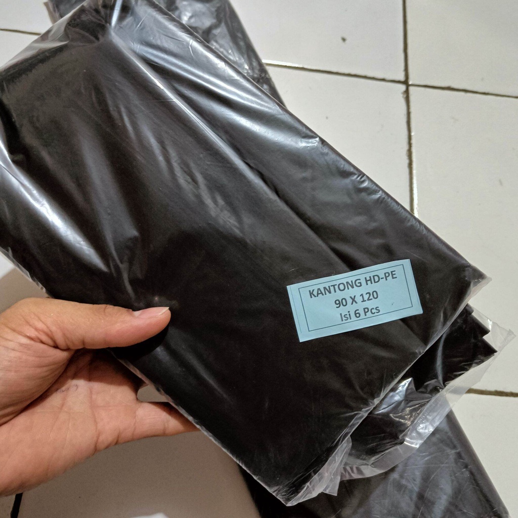 Jual Kantong Plastik Sampah Hitam Size 90x120 Isi 6 Lembar Trashbag Hd Sampah Tempat 7134