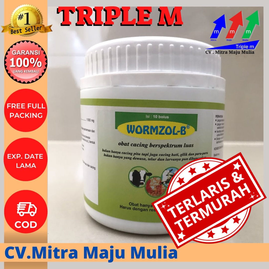 Jual WORMZOL B 10 BOLUS POT - Obat Cacing Cacingan Sapi Kerbau Kuda ...