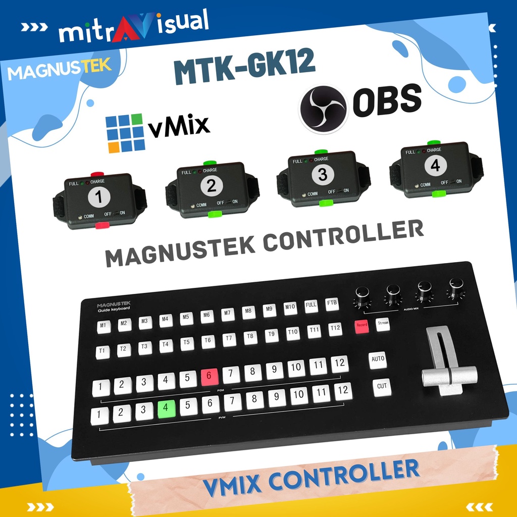 Jual MAGNUSTEK MTK-GK12 for VMIX OBS Keyboard Controller Tally | Shopee ...