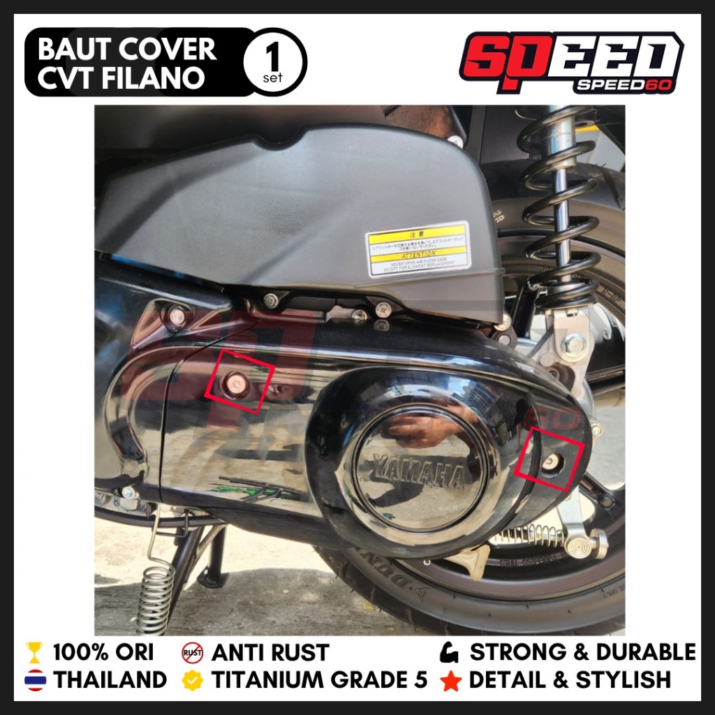 Jual Baut Cover Cvt Yamaha Grand Filano Baut Titanium Probolt Grade