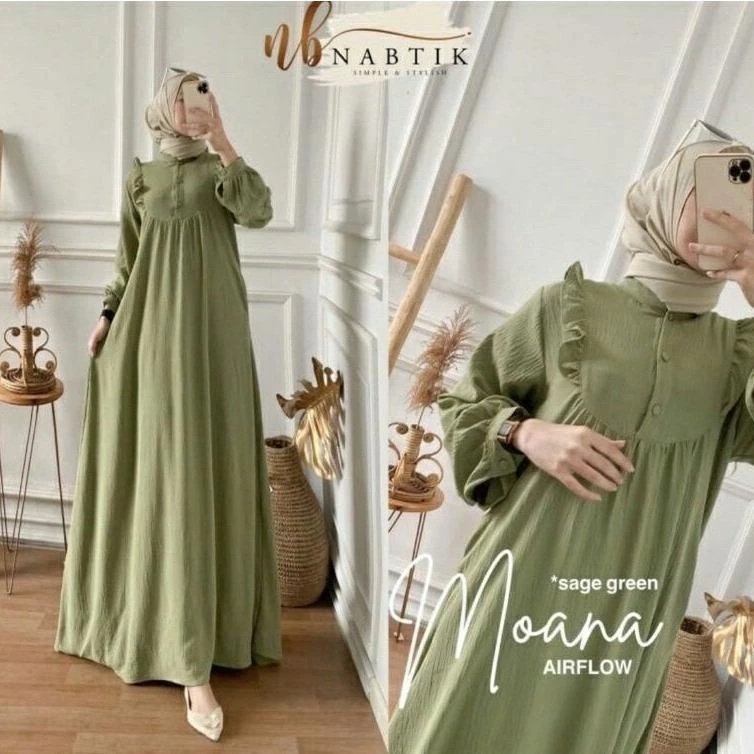 AMONA Dress Wanita Crincle Premium tampilan depan