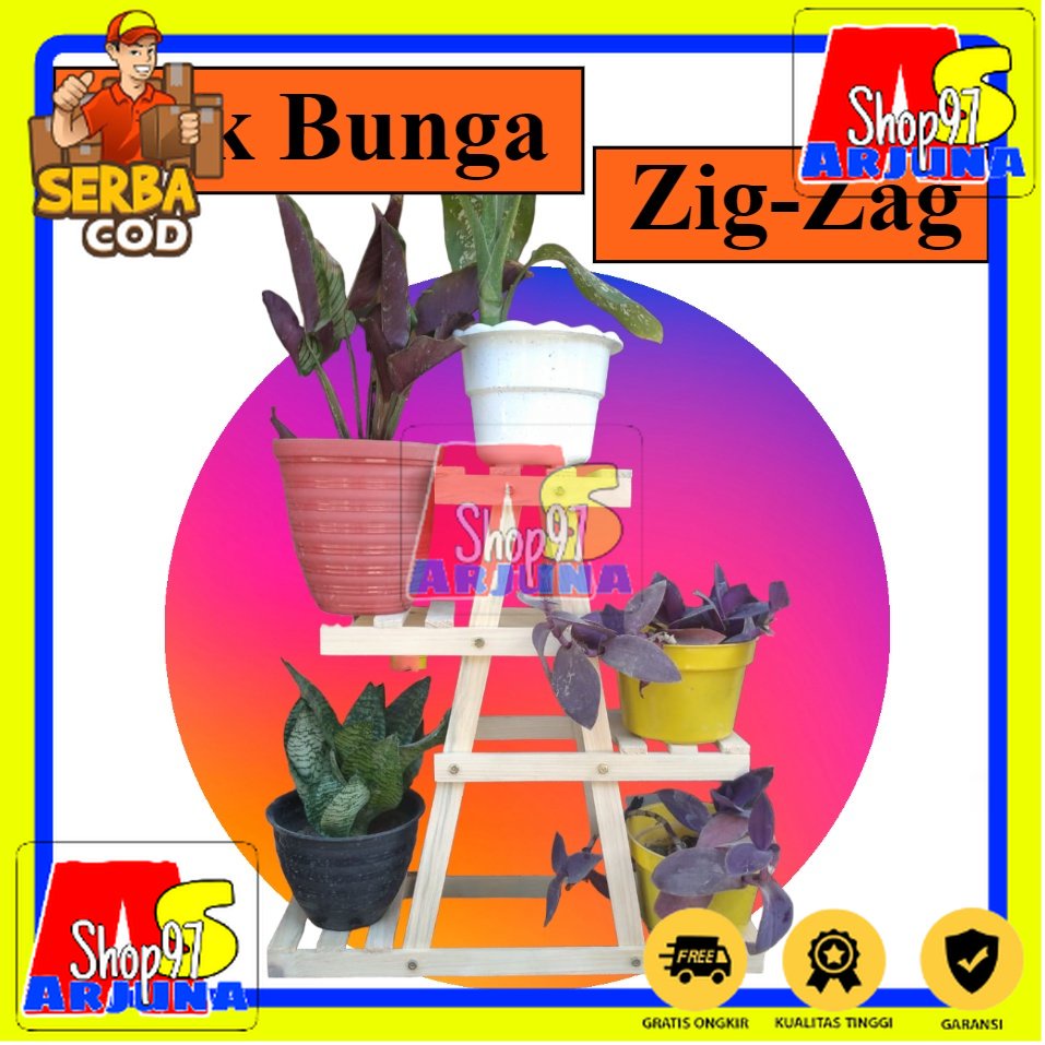 Jual RAK AMBALAN RAK KAYU RAK ZIG-ZAG RAK BUNGA GANTUNGAN BUNGA ...