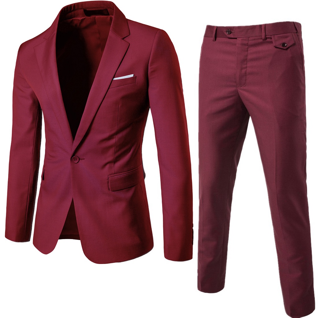 Jual 2 In 1 Jas Formal dan Celana Bahan Tuxedo Style Korea Pakaian