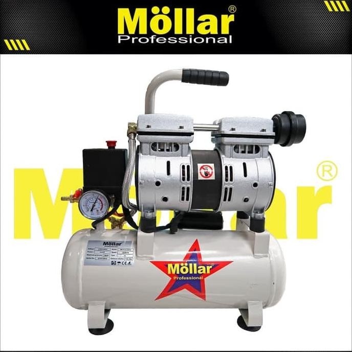 Jual Kompresor Mollar 3/4HP 8Liter Portable Mollar Oiless Silent ...