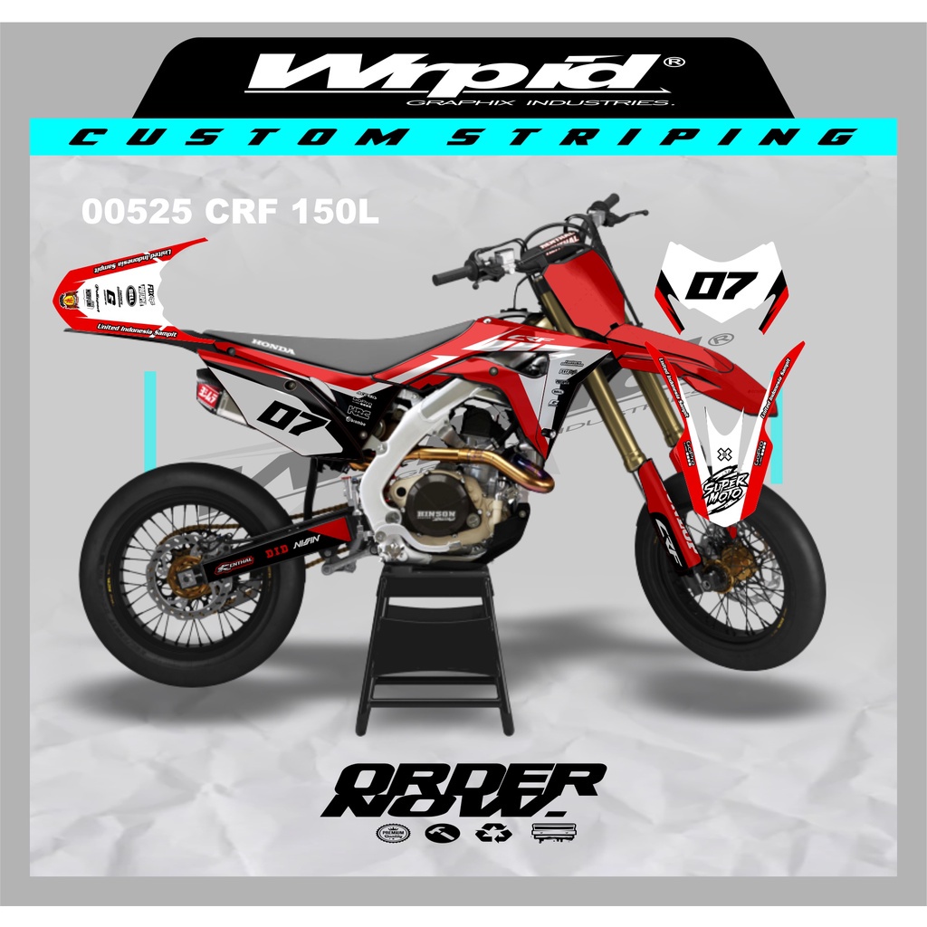 Jual 00525 sticker striping dan fullbody motor crf 150l motif garis ...