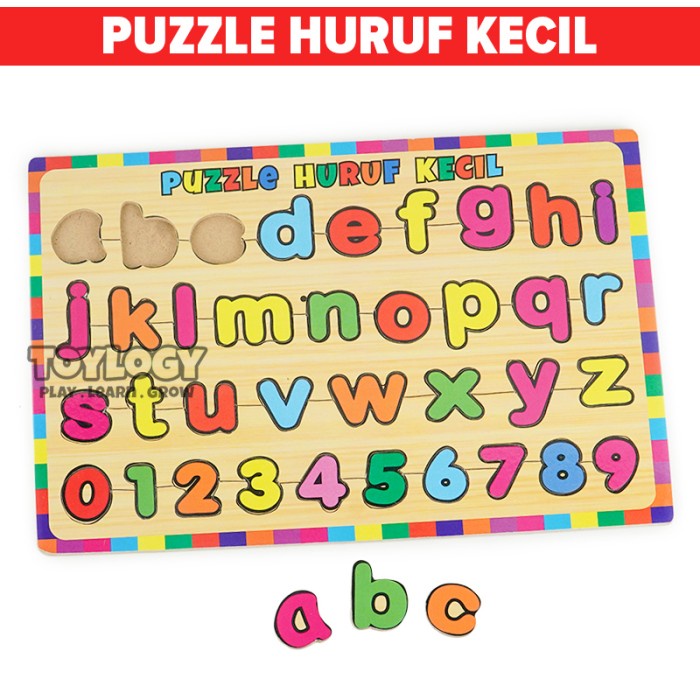 Jual Puzzle Kayu Mainan Edukasi Anak Abjad Huruf Kecil Angka Number ABC ...
