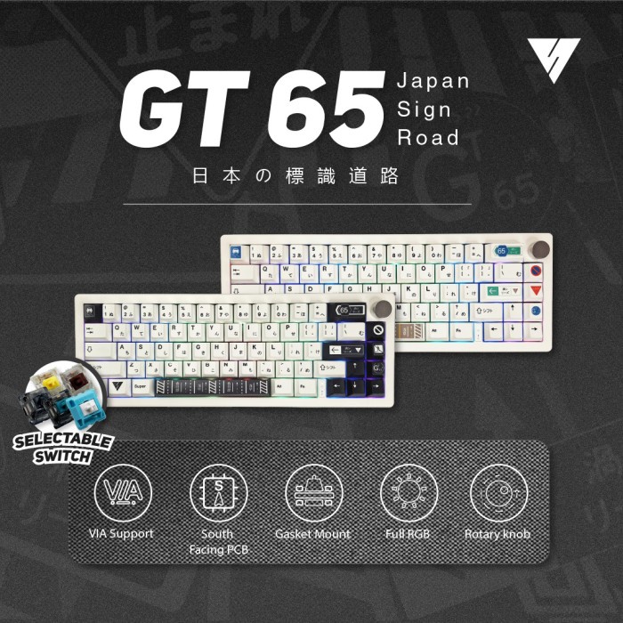 Jual Vortexseries GT65 Japan Sign Road GT-65 Mechanical Gaming Keyboard ...