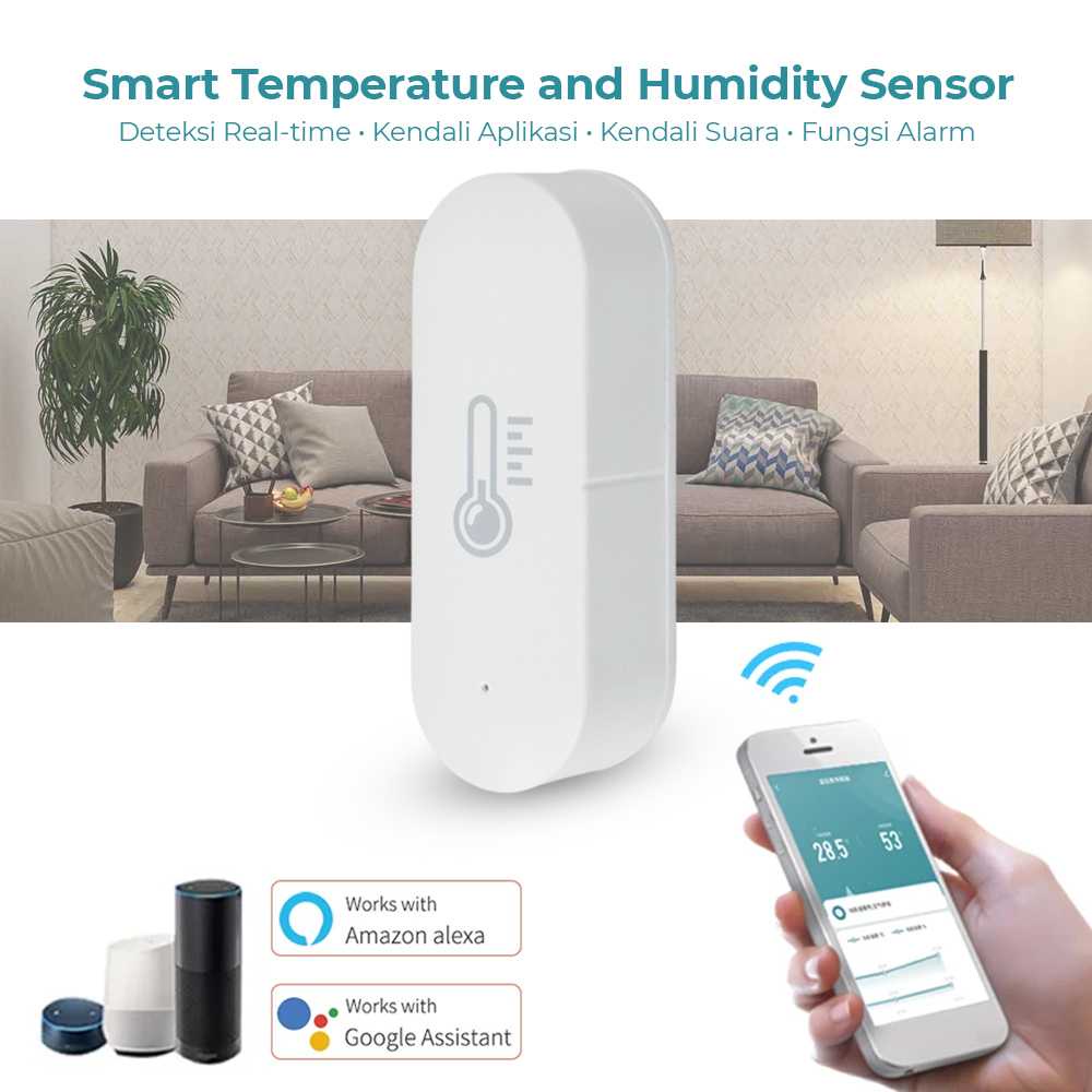 Jual Zigbee Smart Temperature and Humidity Sensor Real Time WiFi - TY ...