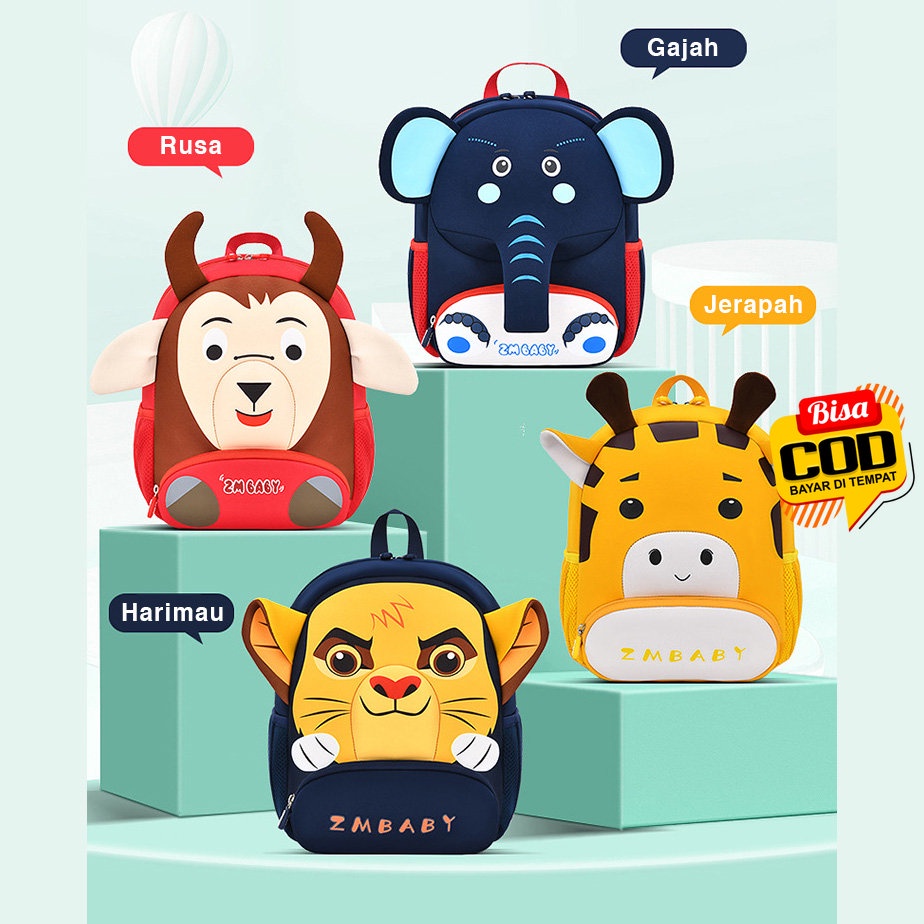 Jual [Bisa COD] Tas Ransel Sekolah Anak Karakter Binatang Harimau ...