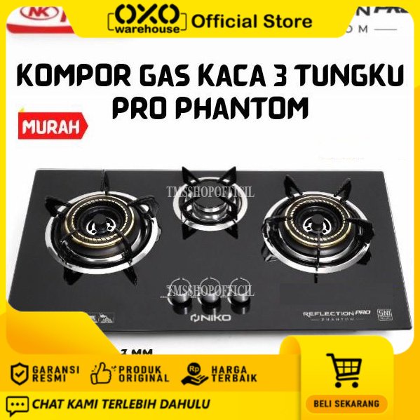 Jual Kompor Gas Kaca Tungku Niko Reflection Pro Phantom Tempered Glass Di Tanam Atau Di Meja