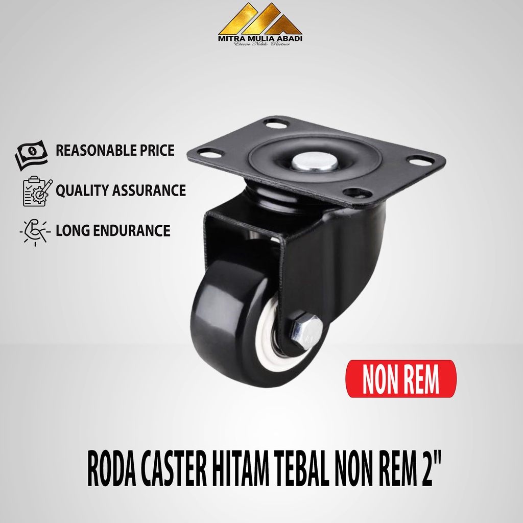 Jual Roda Caster Hitam Tebal Non Rem 2 Inch Shopee Indonesia 0675