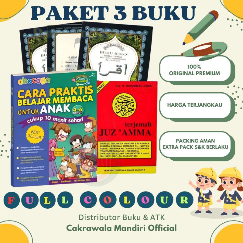 Jual buku abacaga iqra besar dan juz Ama paket 3 | Shopee Indonesia