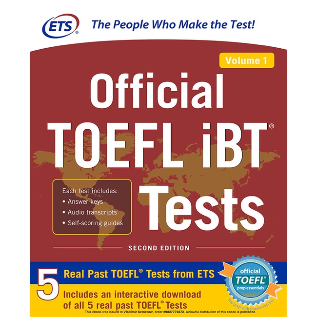 Jual Official TOEFL IBT Tests Vol 1 Second Edition (BUKU CETAK ...