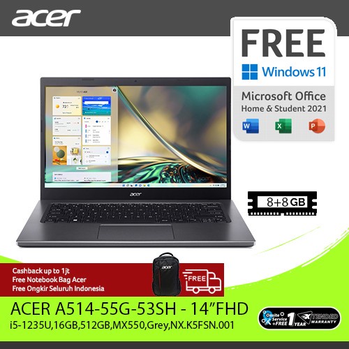 Jual Acer Aspire Slim A G Sh Gb Fhd I U G Mx Shopee Indonesia