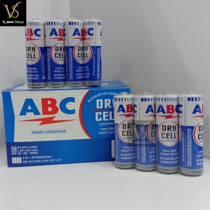 Jual PER PAK ISI4pc BATERAI ABC AA DRY CELL 1.5V (TS) | Shopee Indonesia