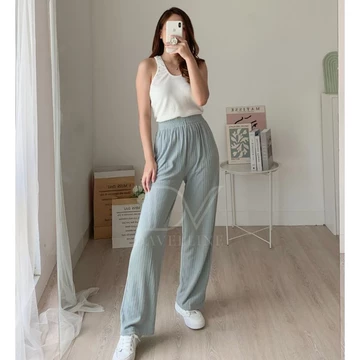 Davelline • Celana Kulot Knit Berkualitas Kinan Knit Pants Premium