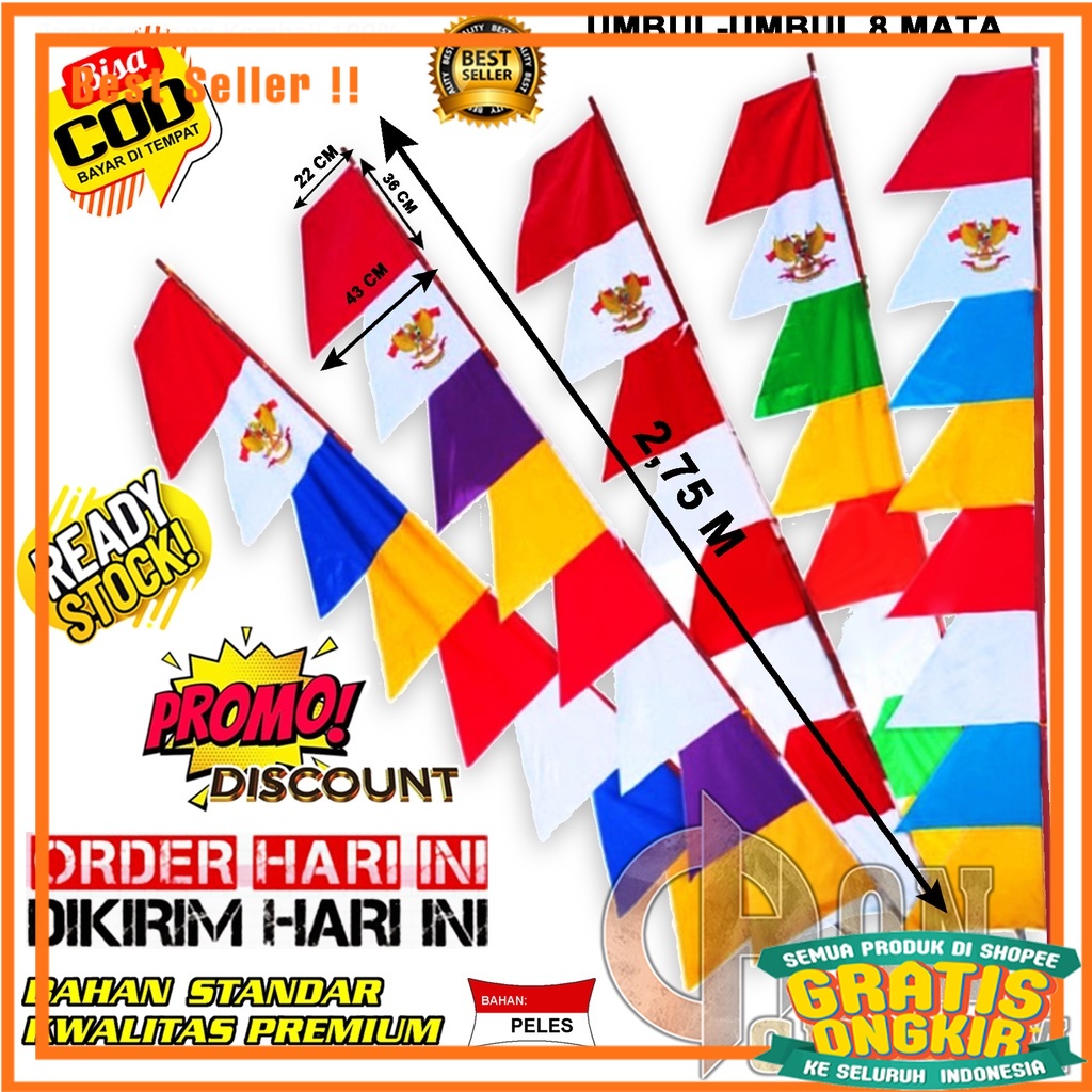 Jual BENDERA HUT RI TERMURAH BENDERA UMBUL UMBUL GARUDA WARNA WARNI UMBUL UMBUL MURAH Shopee