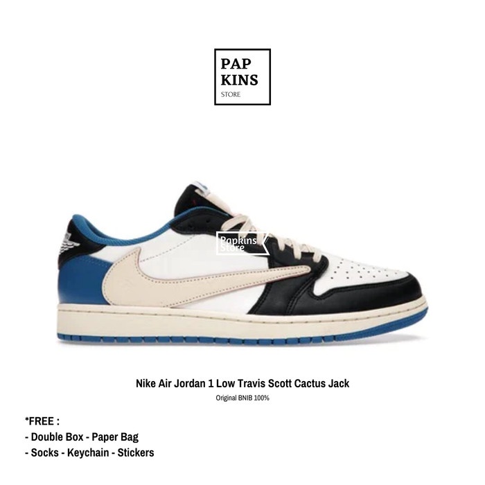 sepatu nike air jordan low x travis scott x fragment design 39