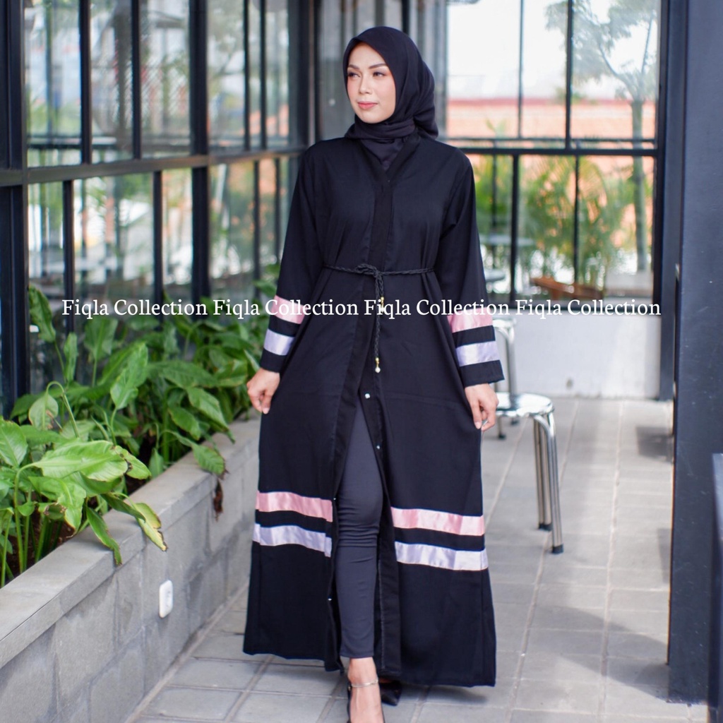 Jual FIQLA COLLECTION - ABAYA SAUDI HITAM LIST KOMBINASI - ZULFA ...
