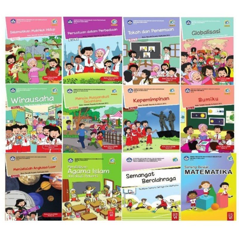 Jual Harga satuan buku siswa tematik k13 Dikbud kelas 6 tema 1,2,3,4,5 ...