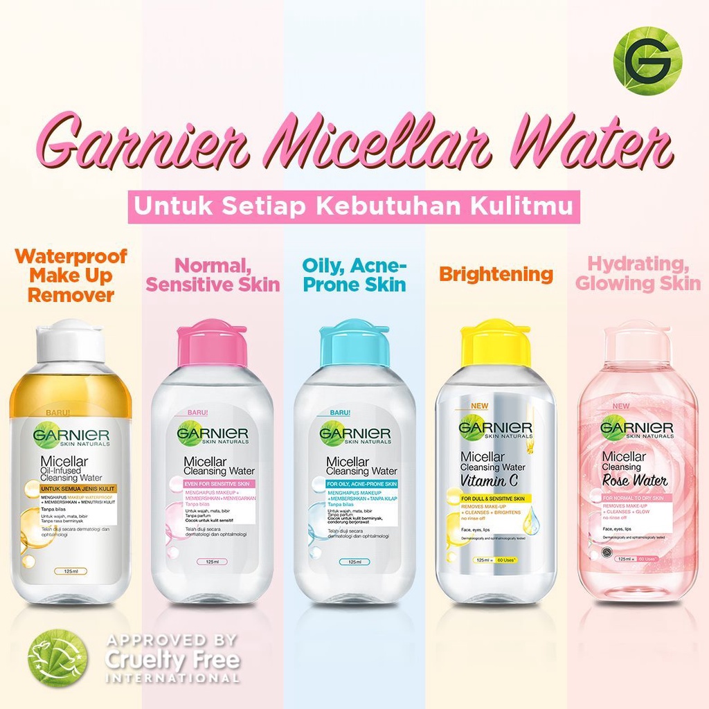 Jual GARNIER Micellar Water Pink Blue Biphase Oil Infused