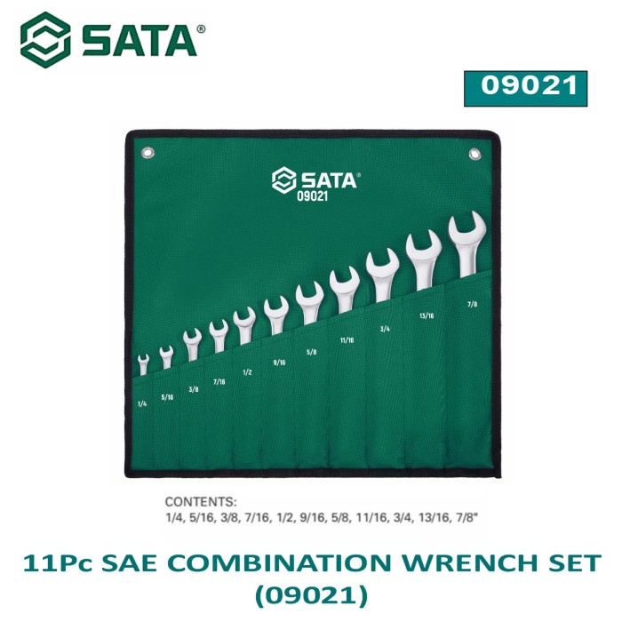 Jual SATA 09021 Kunci Ring Pas Kombinasi Inci 11 Pcs Combination Wrench ...