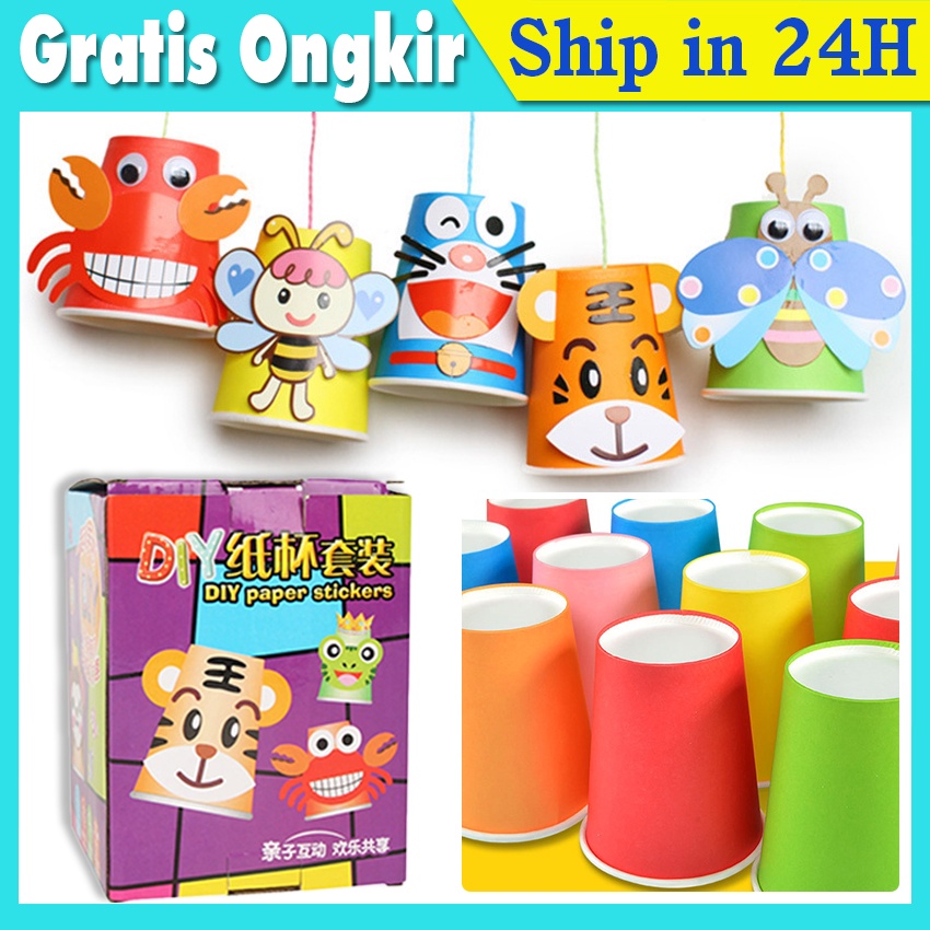 Jual DIY PAPER CUP Set / Prakarya Menempel Gelas Kertas/ Kerajinan ...