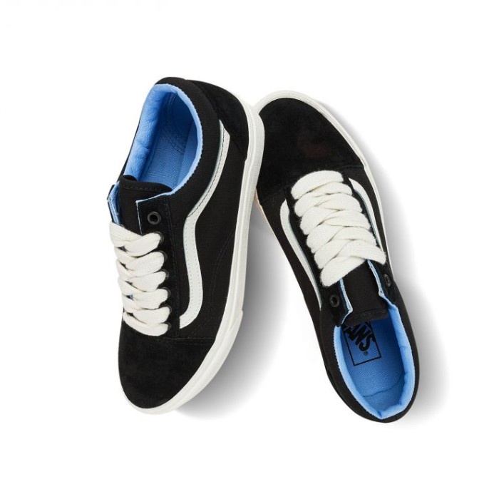 VANS OLD SKOOL OVERSIZED LACE BLACK LIGHT BLUE ORIGINAL