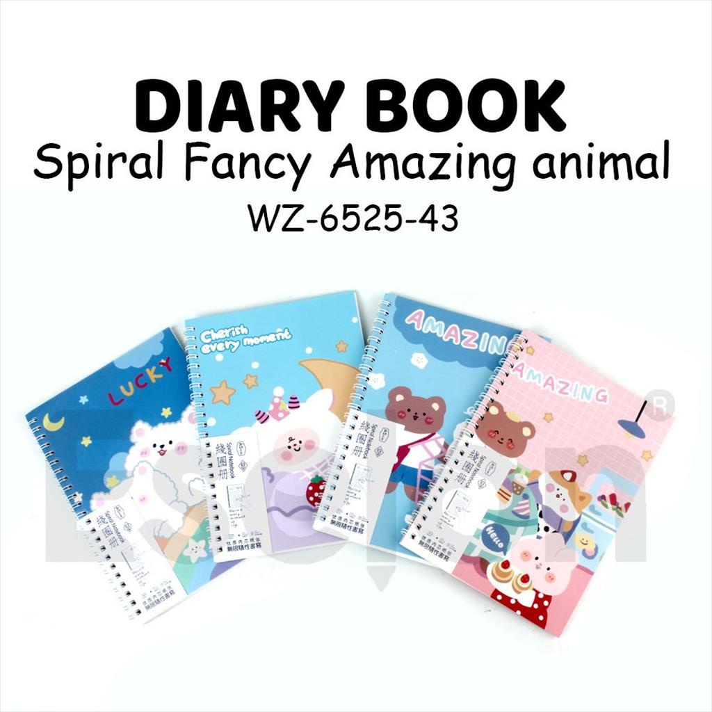 Jual Diary Spiral A5 ANIMAL 6525-43 / Note Book Spiral 42 lembar ...