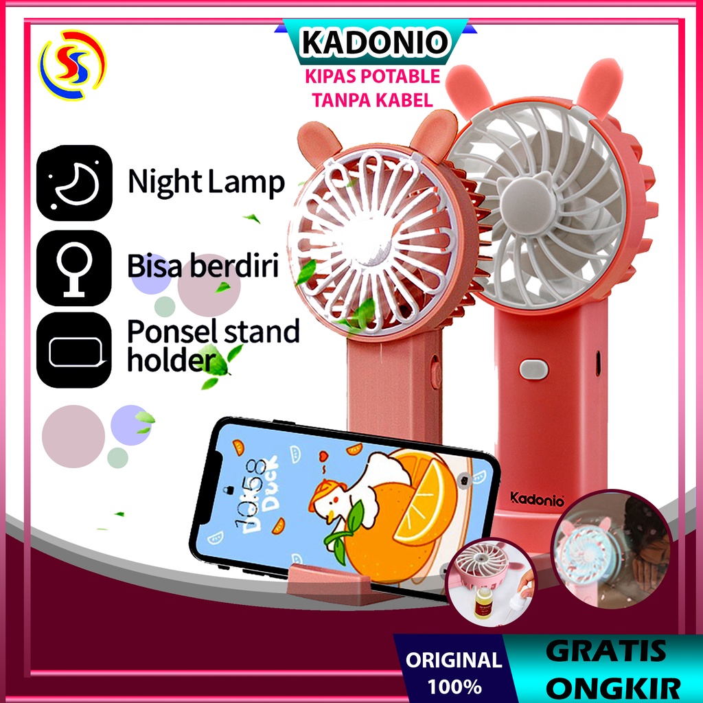 Jual KADONIO Kipas Angin Mini Portable USB Cas Karakter Dapat Digunakan ...