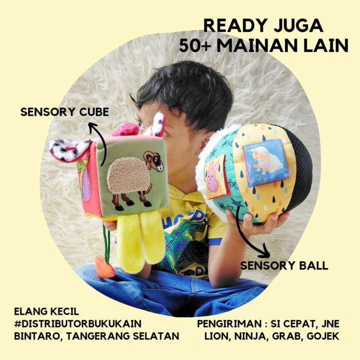 Jual Buku kain Soft Book Mainan Edukasi sensory bayi - kubus meraba ...