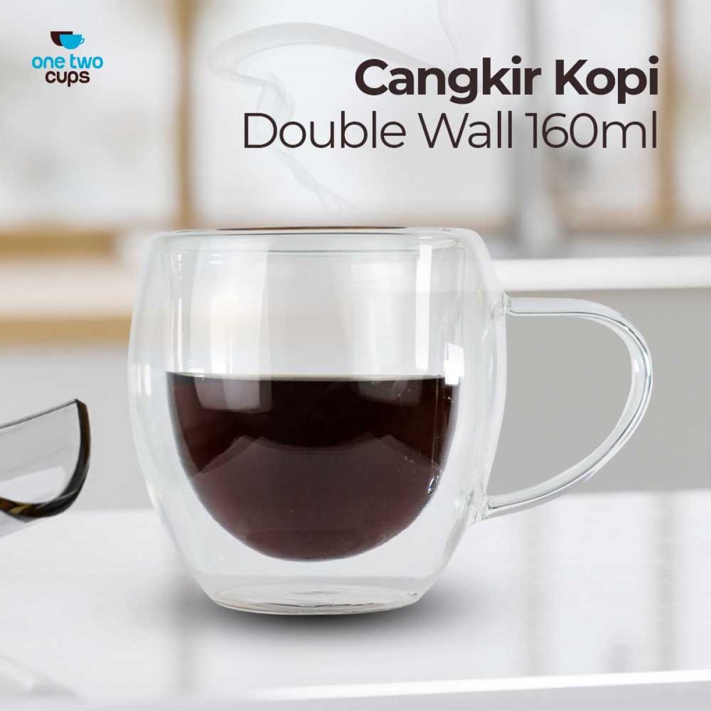 Jual Cangkir Kopi Anti Panas Double Wall Glass Round 160ml Shopee Indonesia 9831