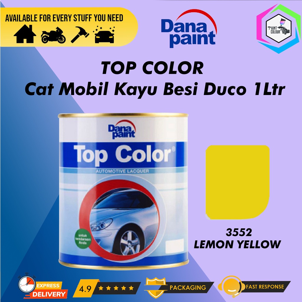 Jual TOP COLOR 3552 Lemon Yellow - Cat Mobil Kayu Besi Duco - ECER ...